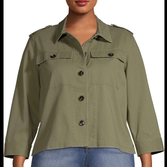 Alexander Jordan Green Military Style Jacket with pockets Button up Fray Size L - Picture 3 of 16